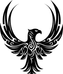 Flying Tribal Eagle With Wings Out Sticker