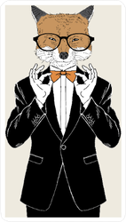 Fox in a Tuxedo Sticker
