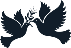Free Flying Doves Symbol With Branch Sticker
