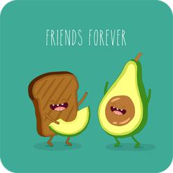 Friends Forever Avocado and Toast Sticker