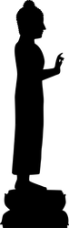 Full Length Side View Silhouette Of Buddha Sticker