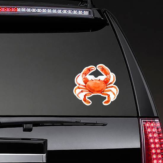 Crab Isolated On White Background Watercolor Sticker