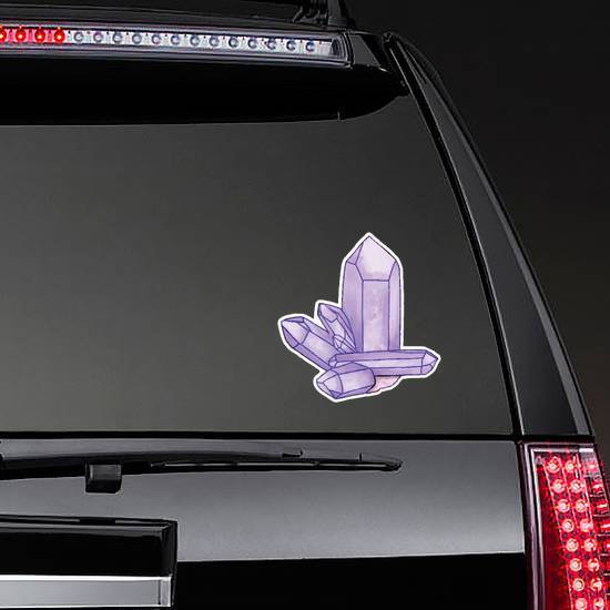Hand Drawn Watercolor Purple Amethyst Crystal Jewel Sticker example