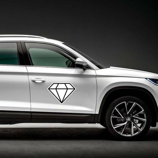 Diamond Icon Vector Illustration Sticker on a Car Side example