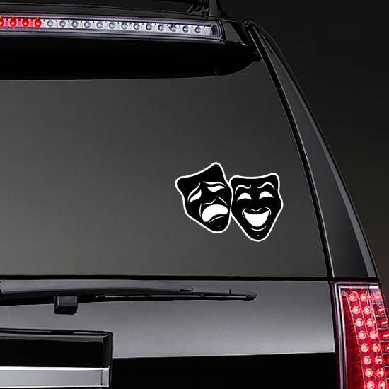 Double Theatre Masks Drama And Comedy Sticker example