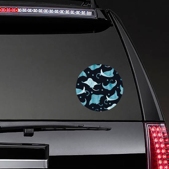 Cute Blue Watercolor Stingray Pattern Sticker