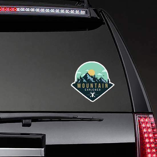 Deer Mountain Explorer Sticker on a Rear Car Window example 