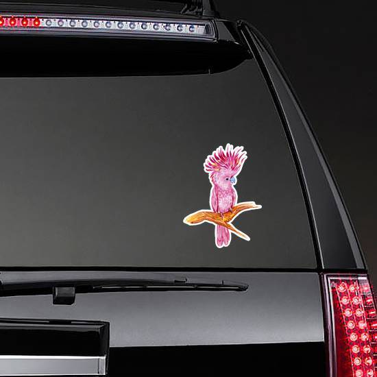 Pink Cockatoos, Exotic Birds In Watercolor Sticker example