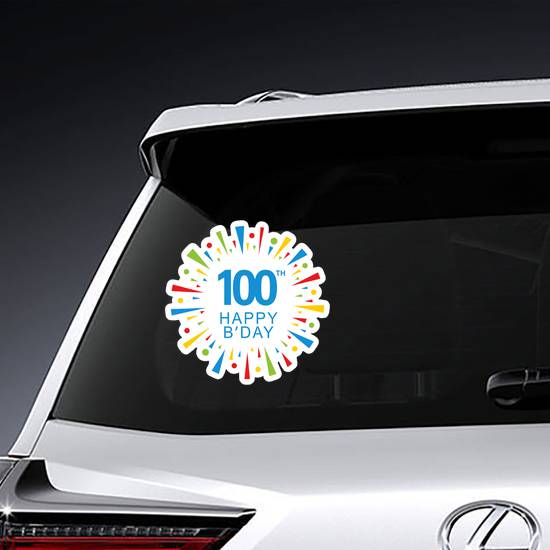 100th Happy Birthday Colorful Sticker example
