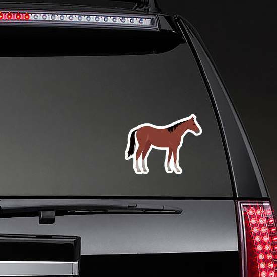 Sorrel Horse With White Legs Sticker on a Rear Car Window example 