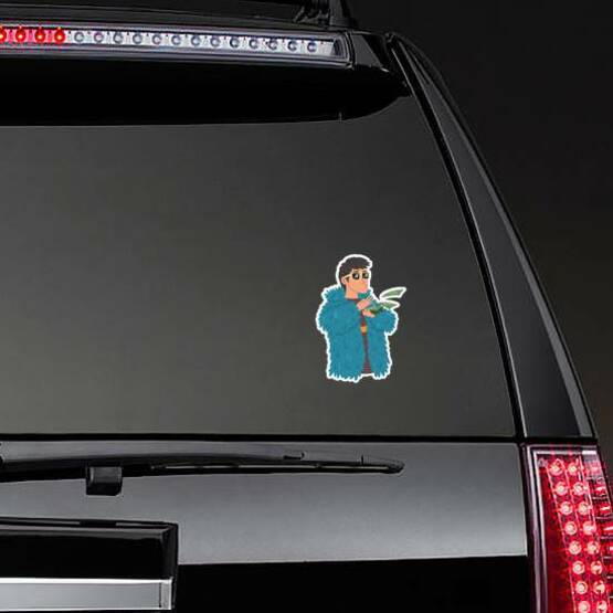 Spending Money Sticker on a Rear Car Window example