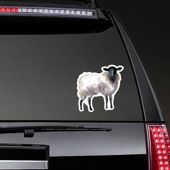 Watercolor Sheep, Hand Drawn Cute Illustration Sticker