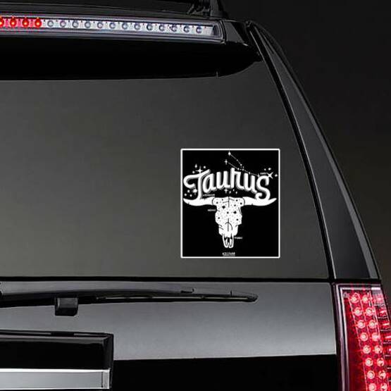 Taurus White Lettering Sticker