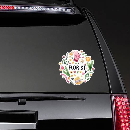 Hand-drawn Watercolor Florist Illustration Sticker example