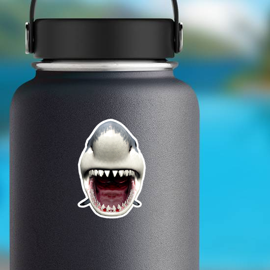 3D Shark Open Mouth Sticker