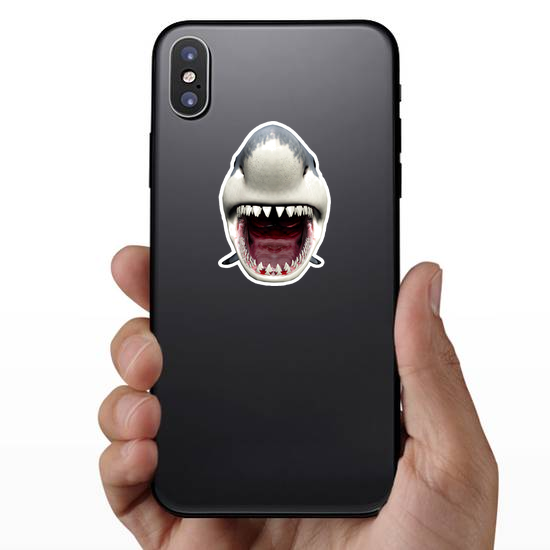 3D Shark Open Mouth Sticker