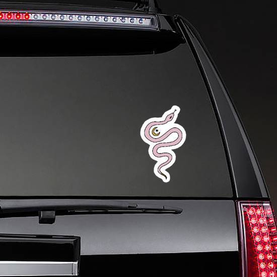 Pink Cute Snake Moon Bohemian Illustration Sticker
