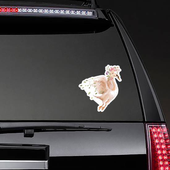 Beautiful Hand Drawn Watercolor Flying Swan Sticker example