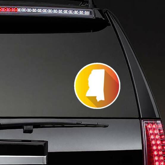 Mississippi Orange Shadow. Gradient Color Sticker on a Rear Car Window example