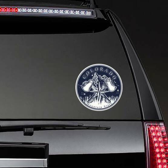 Colorado Mountain State Slogan Sticker on a Rear Car Window example
