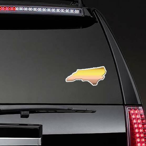 Colorful Illustration Of North Carolina Map Sticker on a Rear Car Window example