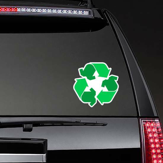 Recycling Clothing Sign In Green Sticker example