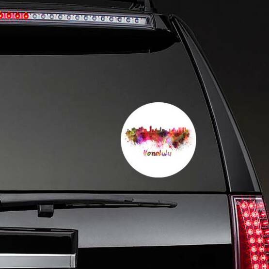 Honolulu Skyline In Watercolor Sticker