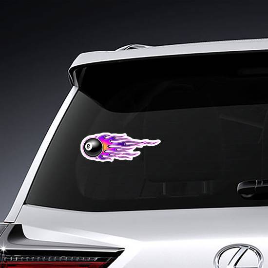 8 Ball Hot Rod flames Sticker