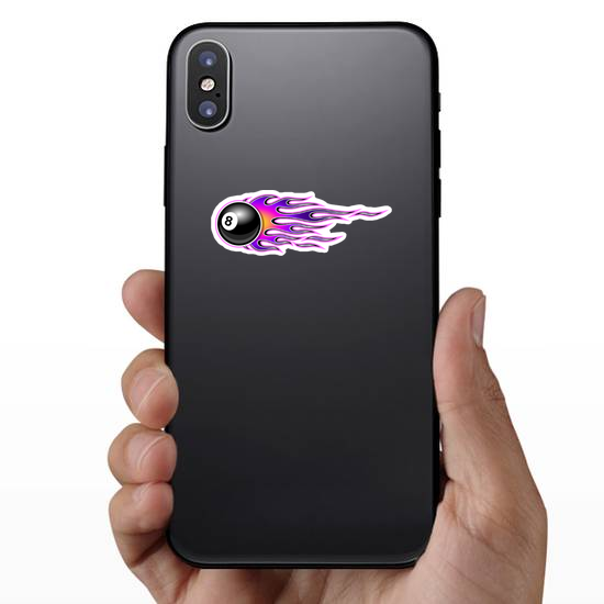 8 Ball Hot Rod flames Sticker