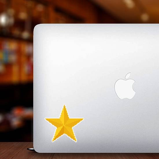 8 Bit Gold Star Sticker