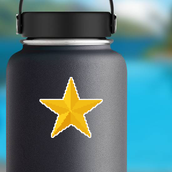 8 Bit Gold Star Sticker