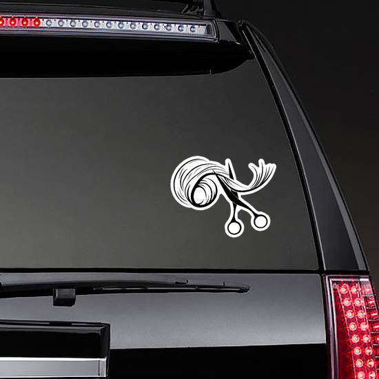 Logo For The Hairdresser Scissors Cutting Hair Sticker example
