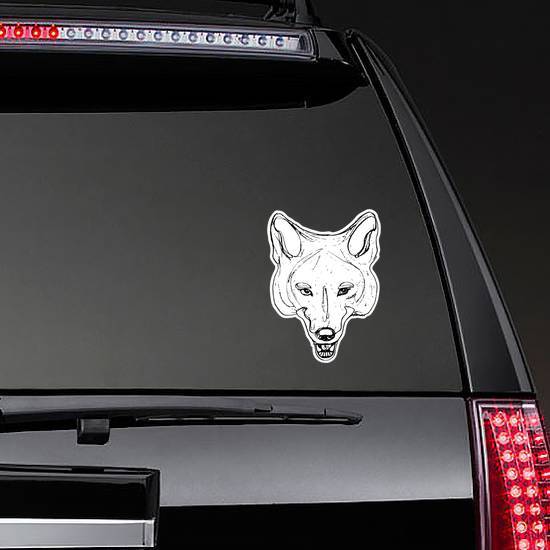 Stylized Face Of Coyote Sticker example