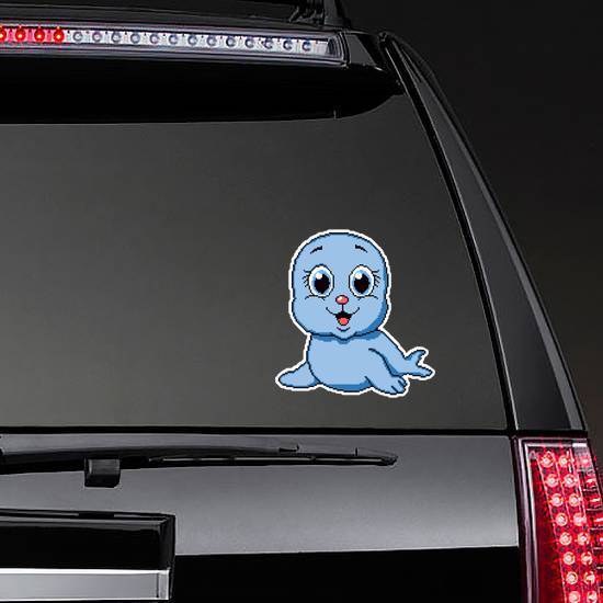 Seal Pixel Art On White Background Sticker