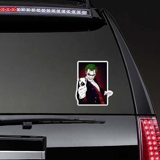 Joker Man With Cards In Hand Sticker