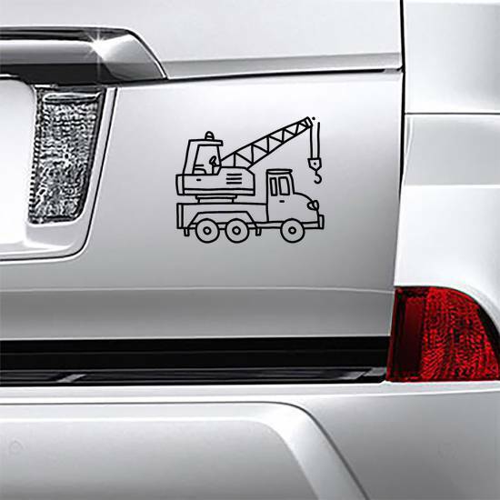 Excavator Tractor Illustration Hand Drawn Sticker example 