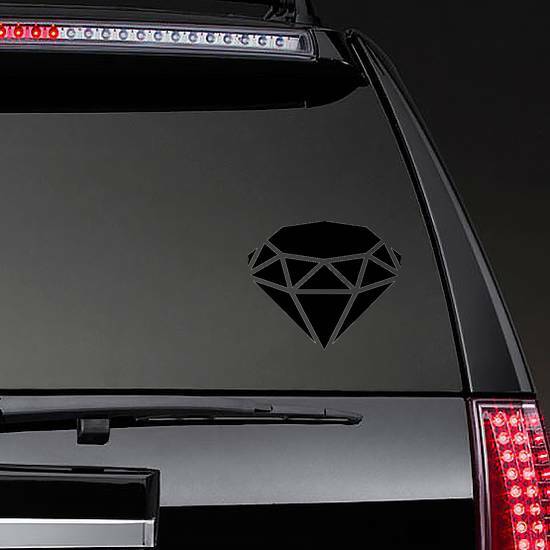 Diamond Icon Silhouette Sticker on a Rear Car Window example 