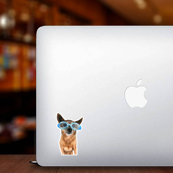 A Chihuahua Wearing Goggles Swim Sticker
