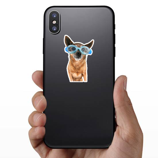 A Chihuahua Wearing Goggles Swim Sticker