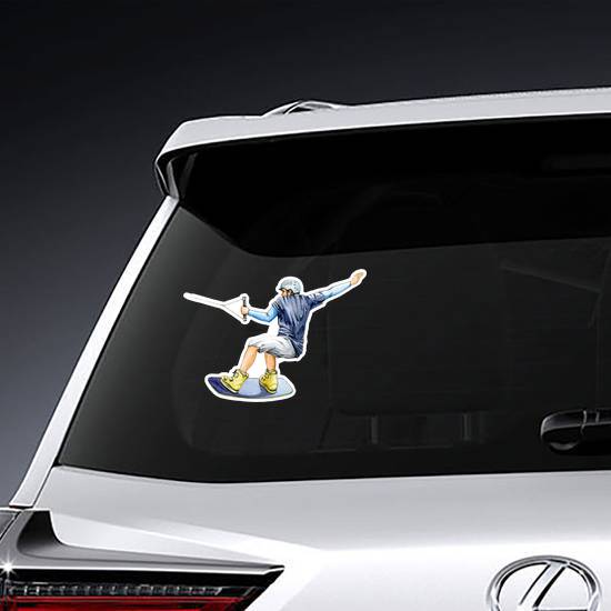 A Wakeboard Jumping Watercolor Sticker