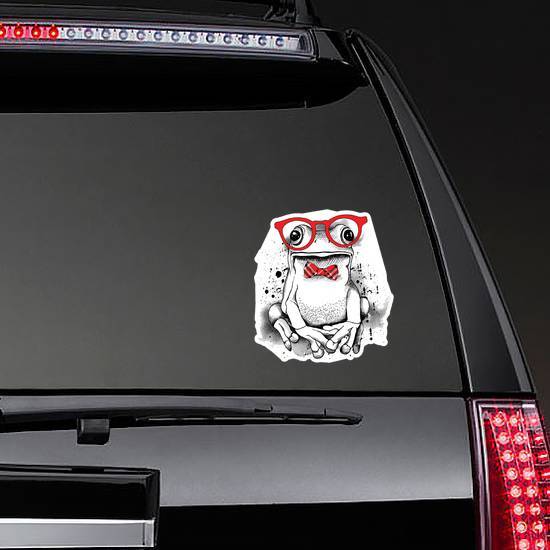 Poster With A Picture Of A Frog Wearing Glasses Sticker