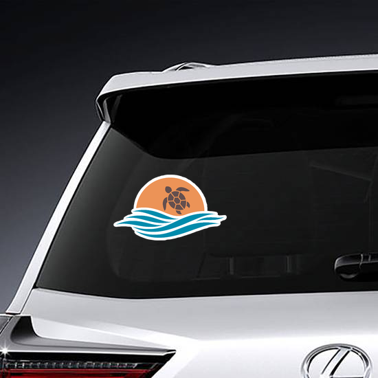 Abstract Sunrise Turtle Sticker