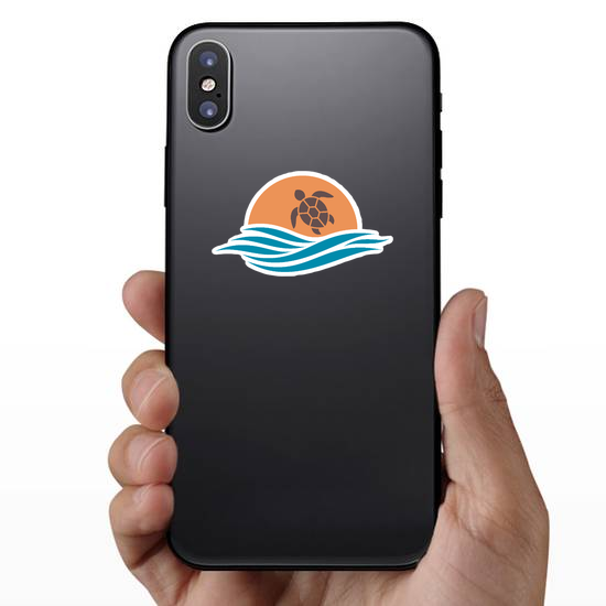 Abstract Sunrise Turtle Sticker