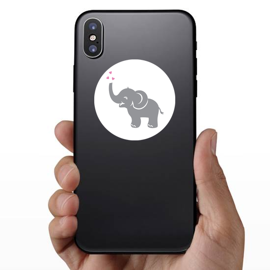 Adorable Baby Elephant With Hearts Sticker