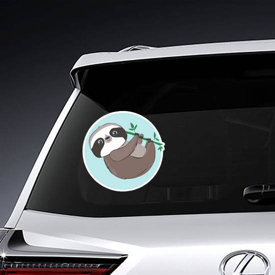 Adorable Hanging Sloth Sticker