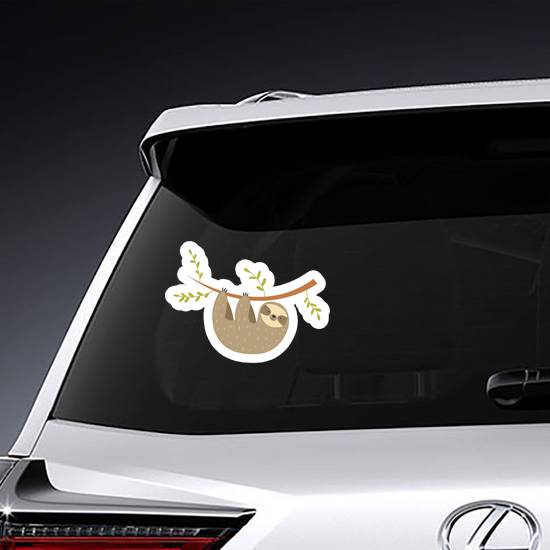 Adorable Sloth Hanging On A Tree Sticker