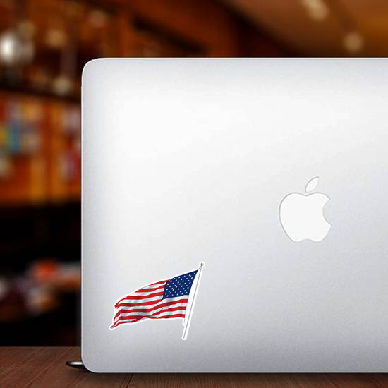 American Flag Waving Sticker