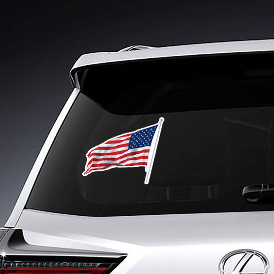American Flag Waving Sticker