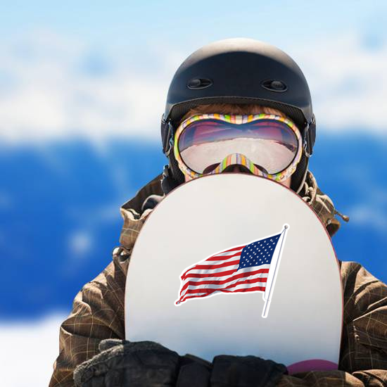 American Flag Waving Sticker