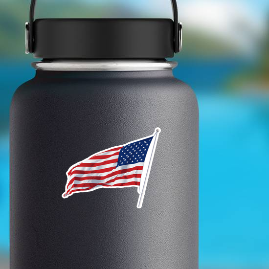 American Flag Waving Sticker